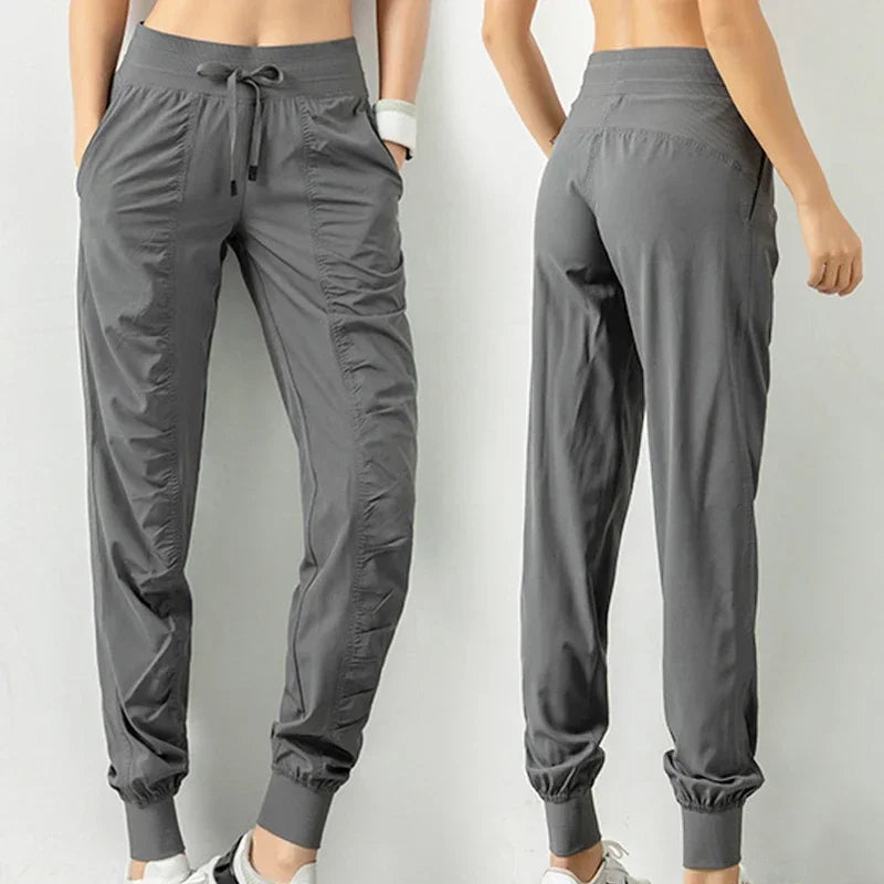 Sweatpants Fabric Drawstring Running Sport Joggers Women Quick Dry Athletic Gym