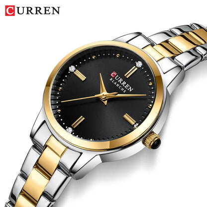 CURREN Women's Watches Fashion Original Quartz Wrist Watch for Ladies Roman Dial Dazzling Diamond Waterproof Luminous Luxury New