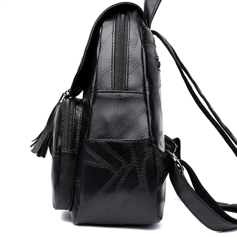 Oxford Cloth Double-Shoulder Bag Nylon Travel Women's Backpack Casual Fashionable Canvas Backpack [Random Zip Direction]