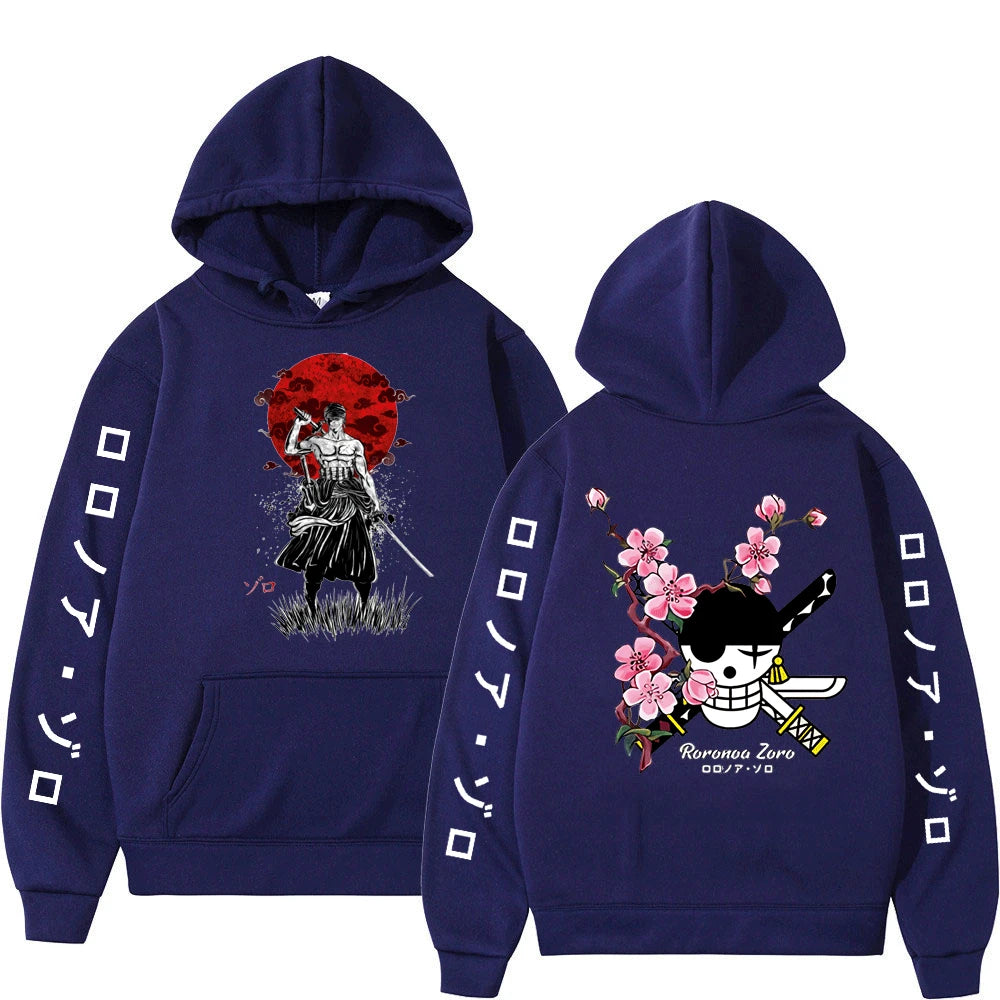 Japanese Anime One Piece Luffy Roronoa Zoro Sanji Harajuku Hoodies Men's Women