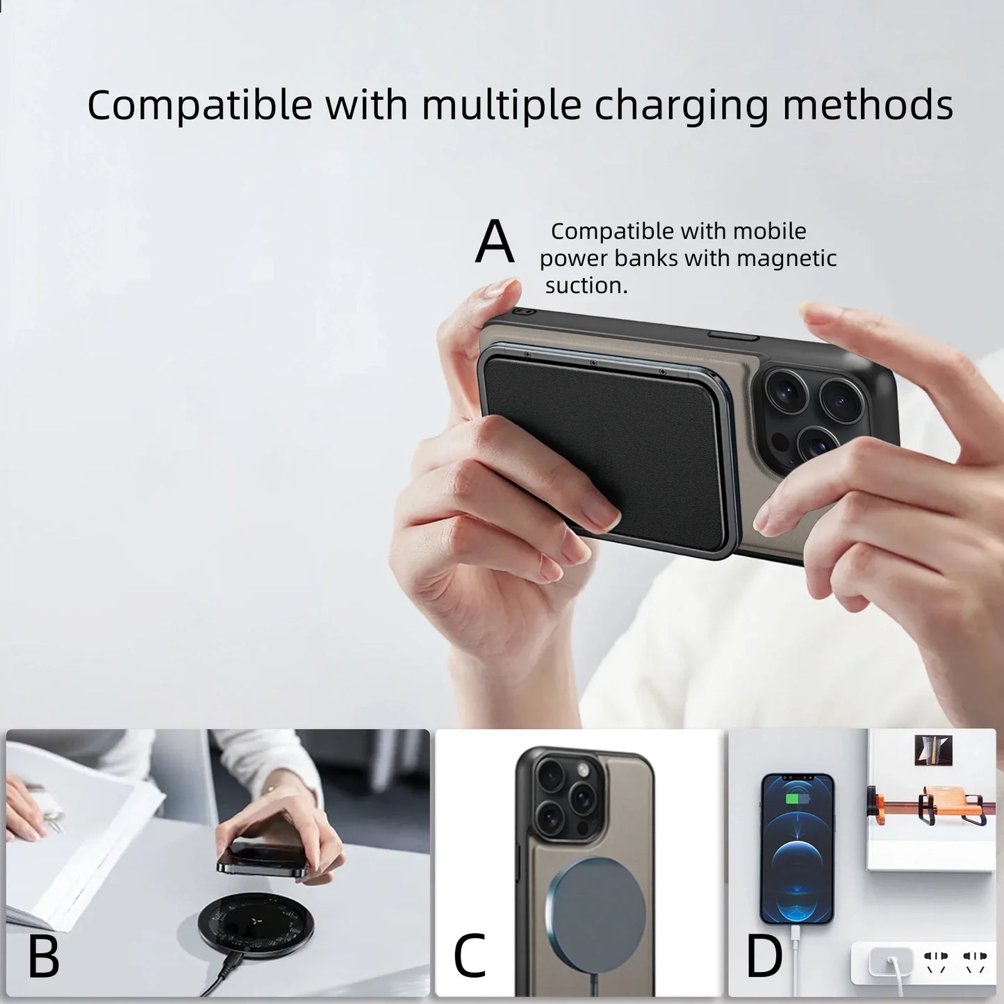 2 In 1 Detachable Magnetic Leather Case for IPhone 17 16 Pro Max 15 14 13  Wallet Cover Cards Holder Pocket