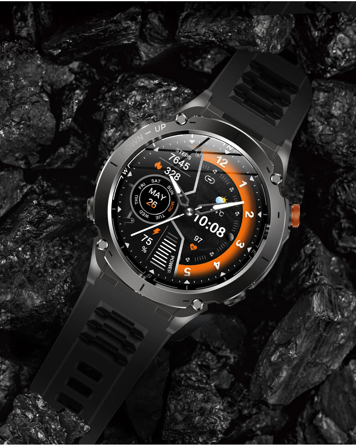 2025 Upgraded New Outdoors Sports Military GPS Smart Watch 10ATM Waterproof 730mAh High Battery Compass NFC HD BT Call Men Watch