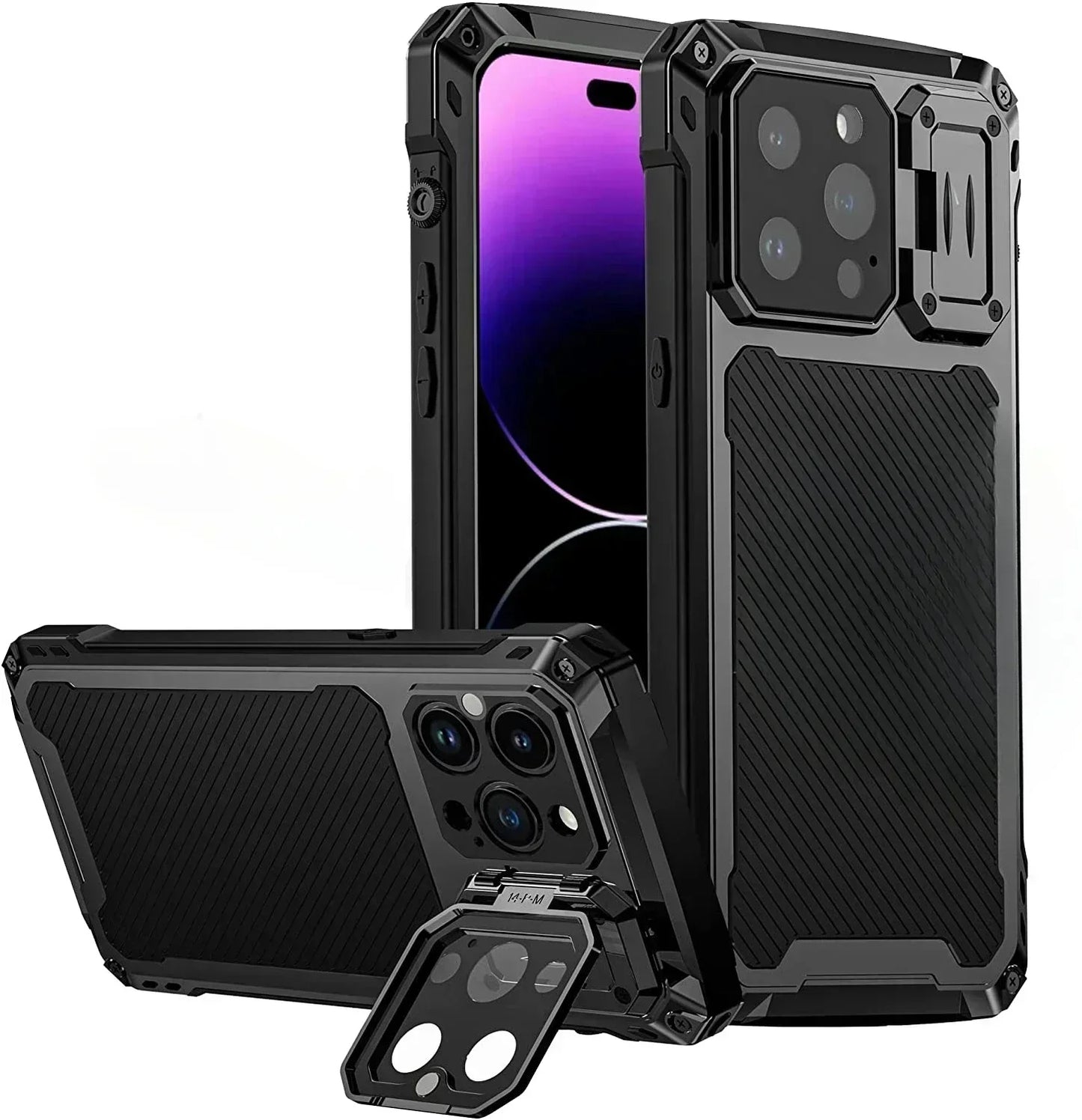 Heavy Duty Military Armor Metal Case For iPhone Air 17 16 15 Plus 14 Pro Max Shockproof Cover Camera Screen Protector Magsafe