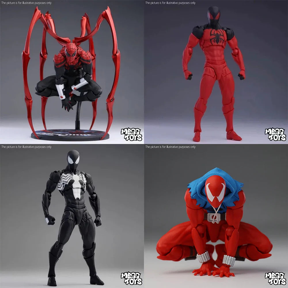 MESS Toys Scarlet Spider Man Action Figure Genuine Anime Handmade Collectible Ornament Toy For Kids And Anime Fans Holiday Gift