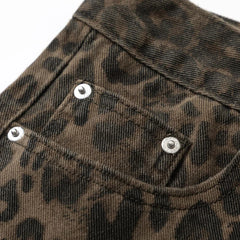 Vintage Leopard Jeans Men Hip Hop Streetwear Harajuku Hip Hop Baggy Jeans