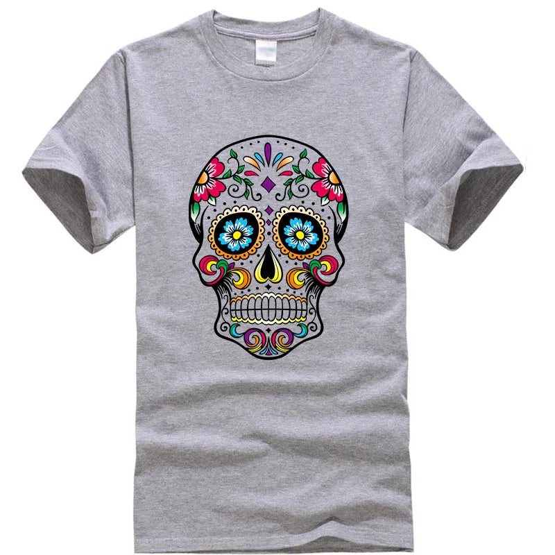 Men's T-shirt High Quality 100% Cotton Street Style Loose Cool Skull Printed Summer Men t shirt Casual Short Sleeve For Men
