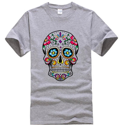 Men's T-shirt High Quality 100% Cotton Street Style Loose Cool Skull Printed Summer Men t shirt Casual Short Sleeve For Men
