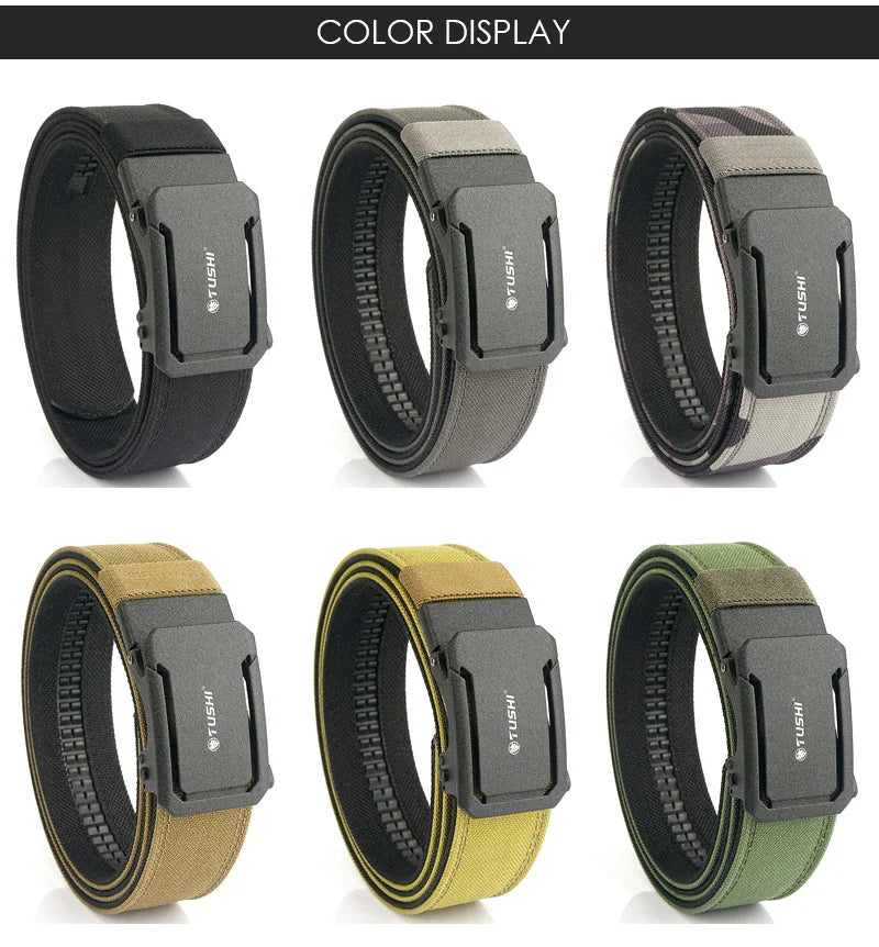 VATLTY New Military Belt for Men Sturdy Nylon Metal Automatic Buckle Police Duty Belt Tactical Outdoor Girdle IPSC Accessories