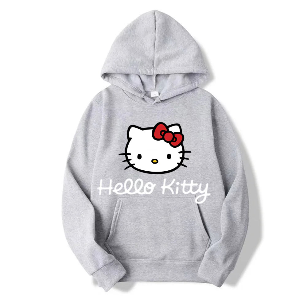 Hello Kitty Anime Hoodie Casual Sweatshirt Boys Fleece Pullover Y2k Sudadera
