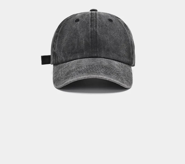 Hat Men's Washed Coated Baseball Cap Color Tile Korean Version Simple Dome Cap Solid Color Sports Sun Hat