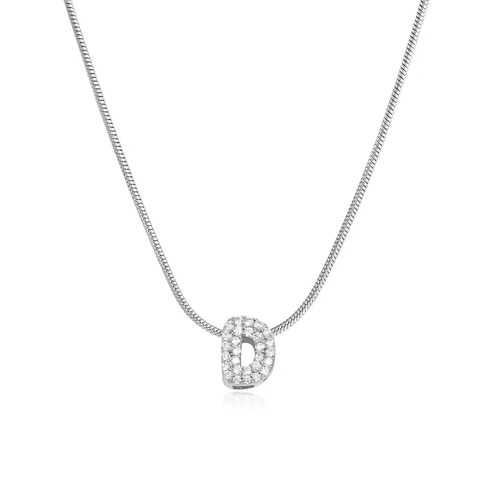 Fashion Tiny CZ Zircon Initial Alphabet Pendant Neckalce Gold Plated Stainless Steel A-Z Letter Necklaces Birthday Gifts Jewelry