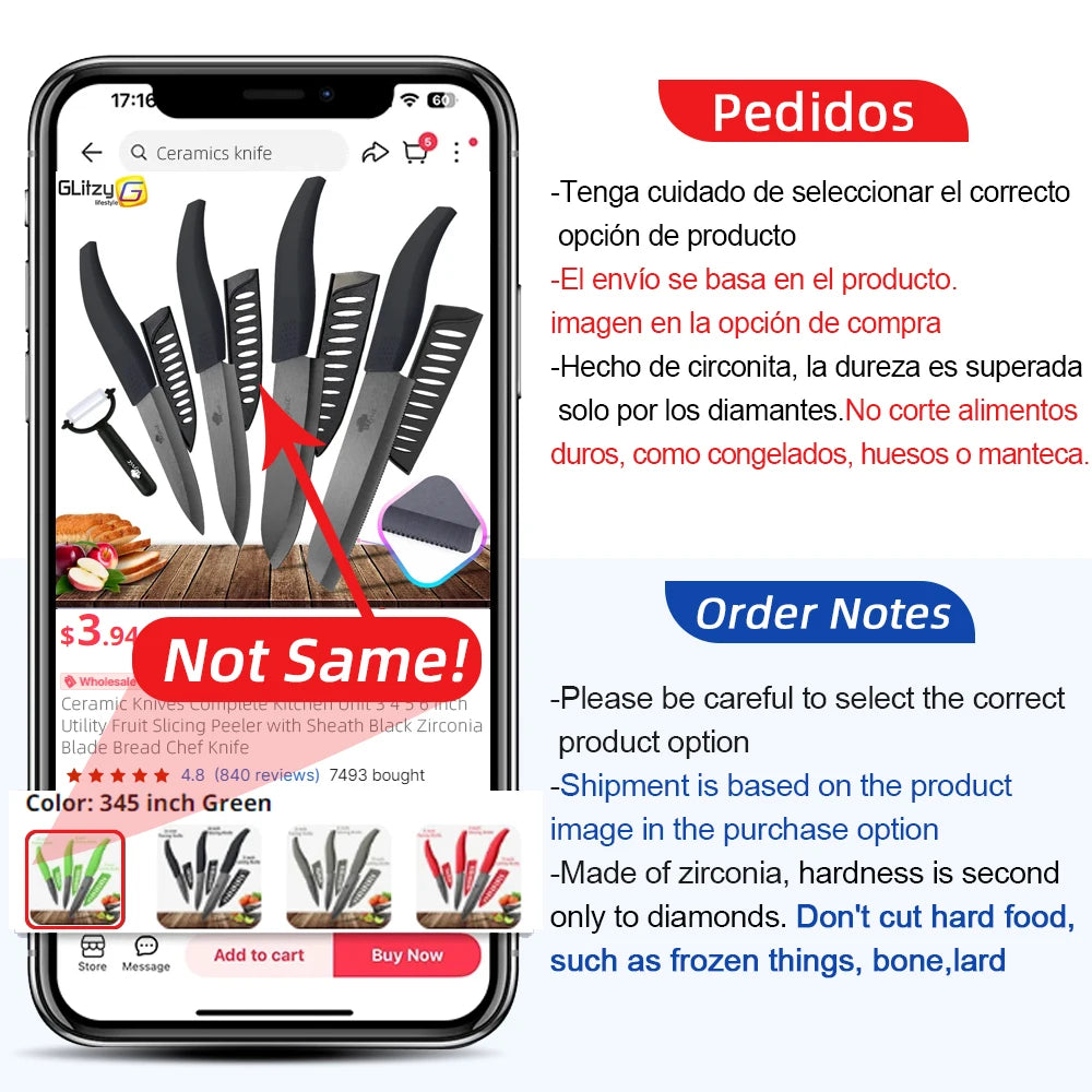 Ceramic Fruit Knife for Kitchen 3 4 5 6 inch Chef Knife with Sheath Utility Slicing