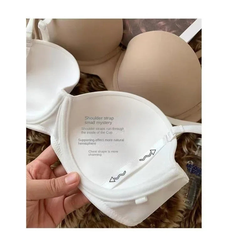 Womens 1/2 cup thickened steel ring bra underwear European and American