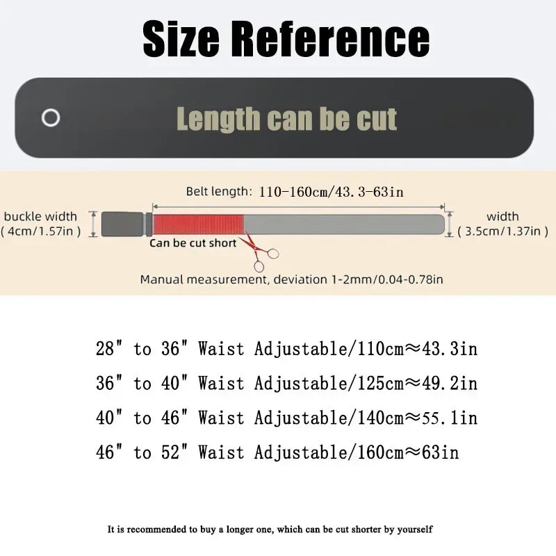 Fashion Men's Belt, Men’s Designer Belts  Alloy Automatic Buckle, Canvas Belt, Sports Belt, Large Size 110-160cm Automatic Belt