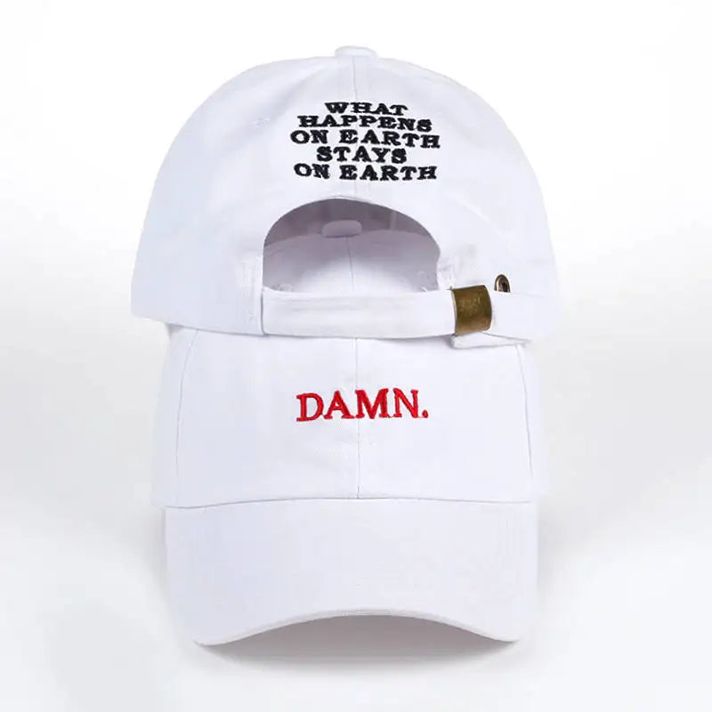 DAMN Hats for men and woman Embroidered DAMN. Dad Hat Hip Hop Stitched Kendrick lamar Unstructured Rapper Snapback Baseball Cap