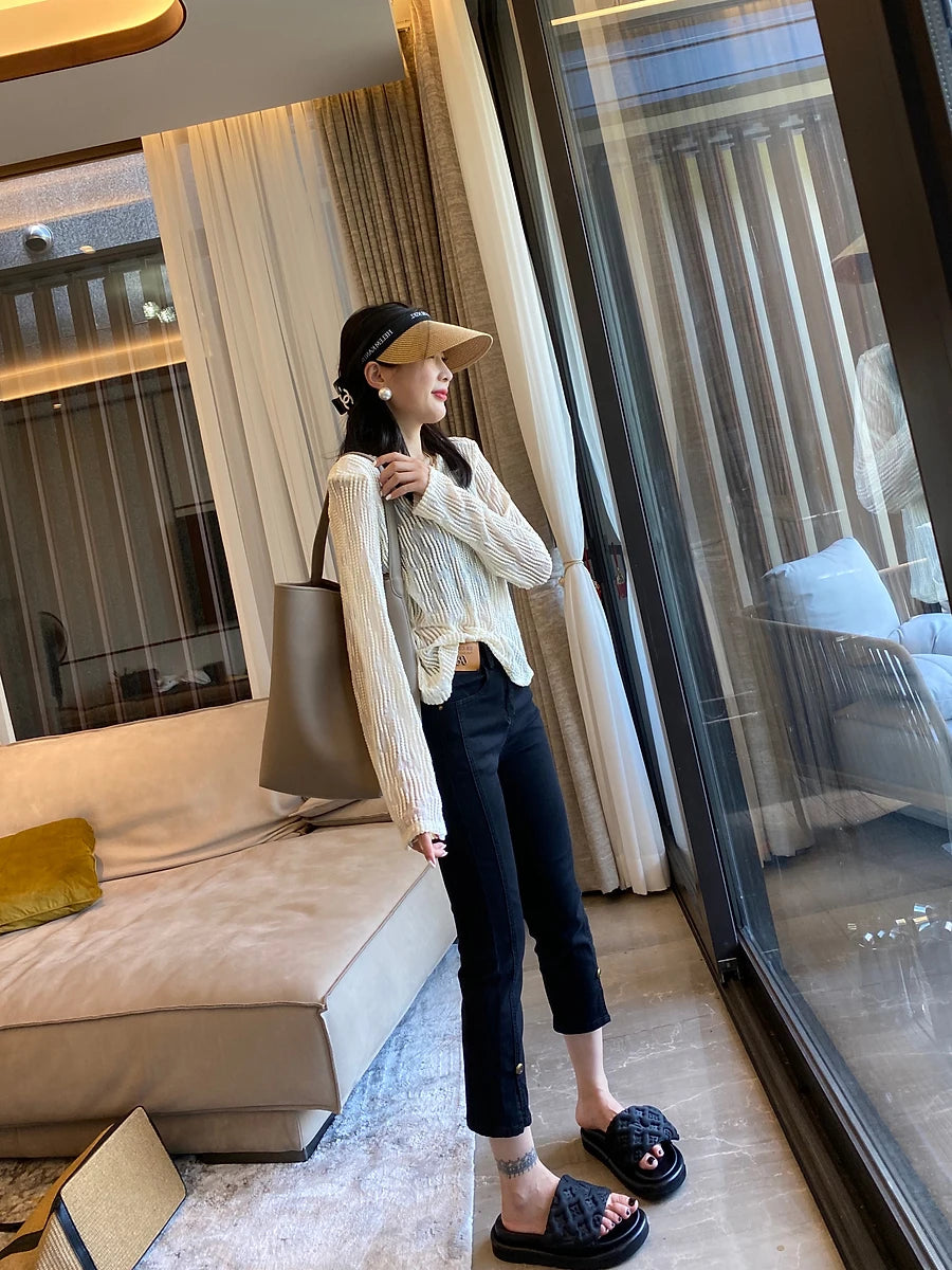 Y2k Large Size High Waist Jeans Women's Summer Thin Fat Mm Thin Straight