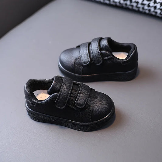 Children's Shoes Boys Skate Shoes Autumn Fashion Black Leather Sneakers Kids Breathable Soft Sole Casual Shoes Tenis Masculino