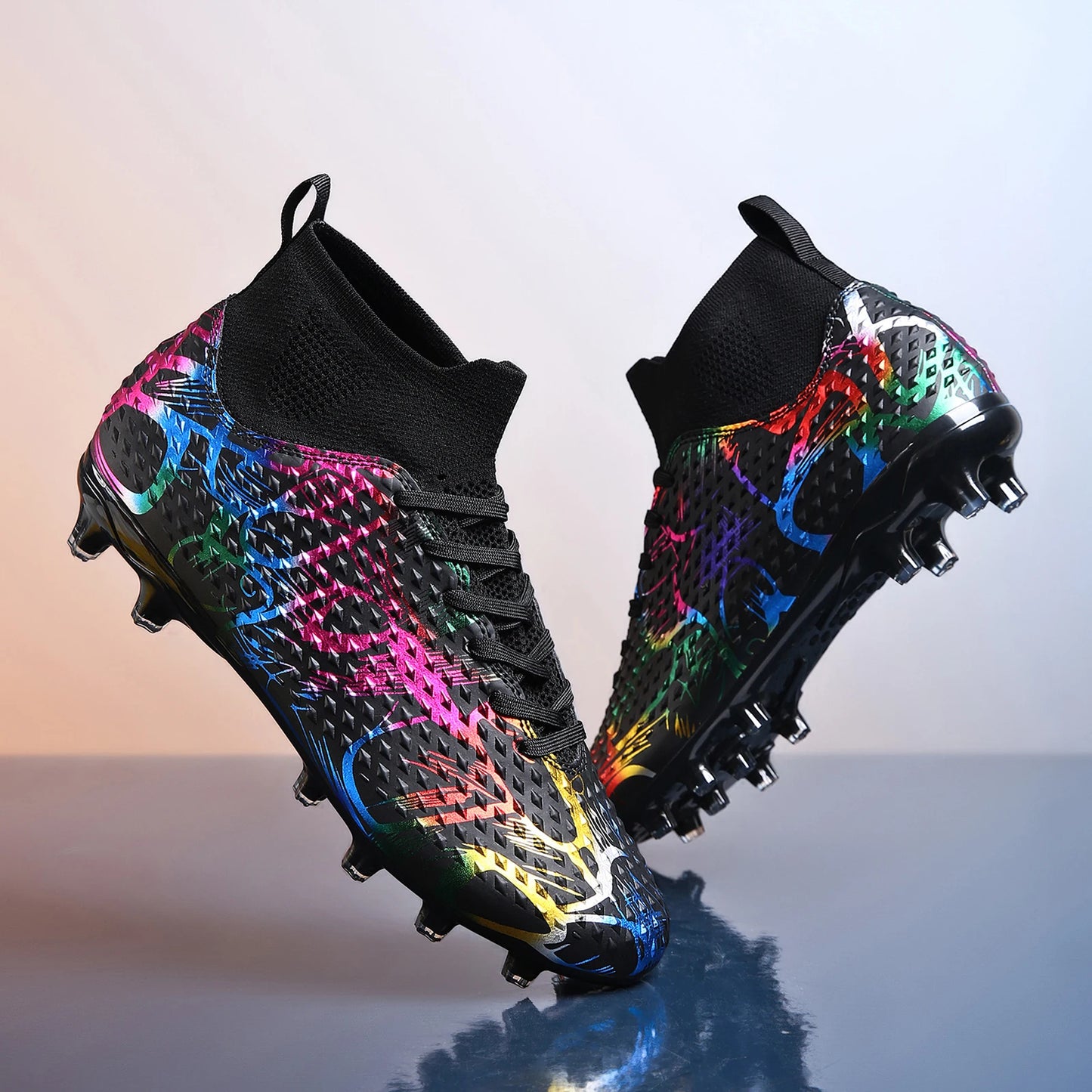 Men Soccer Shoes Children Futsal Non Slip Football Boots Grass Indoor Sports Cleats