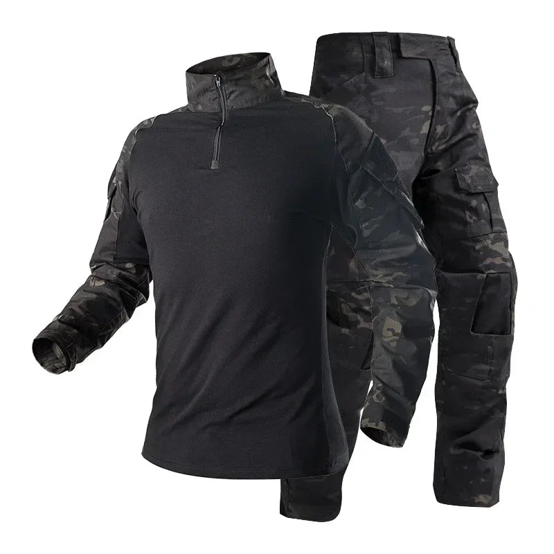 Camo Tactical Uniform Airsoft Ripstop Suit Multi Pocket Suits Hunting Pants Men Trainning Shirts Airsoft Paintball Clothes Sets