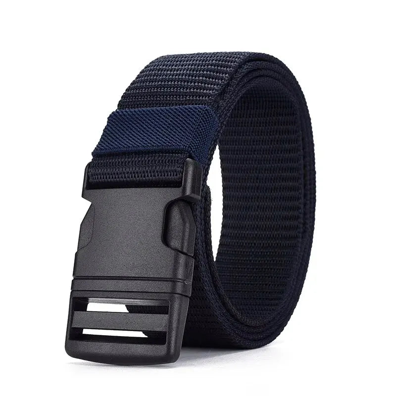 Men's Belt Without Metal Plastic Buckle Belt High Quality Canvas For Nylon Belt Tactical Belt Outdoor Woven Belt Neutral Belts