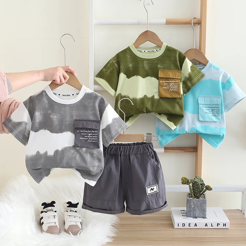 Summer Children Kid Boys Girls Cotton Clothes Full Printed T-shirt Shorts Toddler Clothing Baby Tracksuit Infant Casual Set