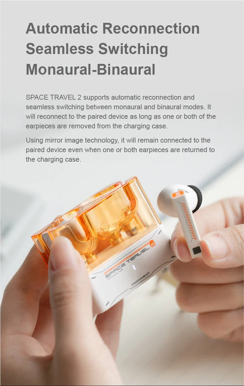 MOONDROP Space Travel 2 HiFi Noise-Canceling TWS wiress earphone Bluetooth 6.0 ANC Low-latency Game Mode SBC/AAC