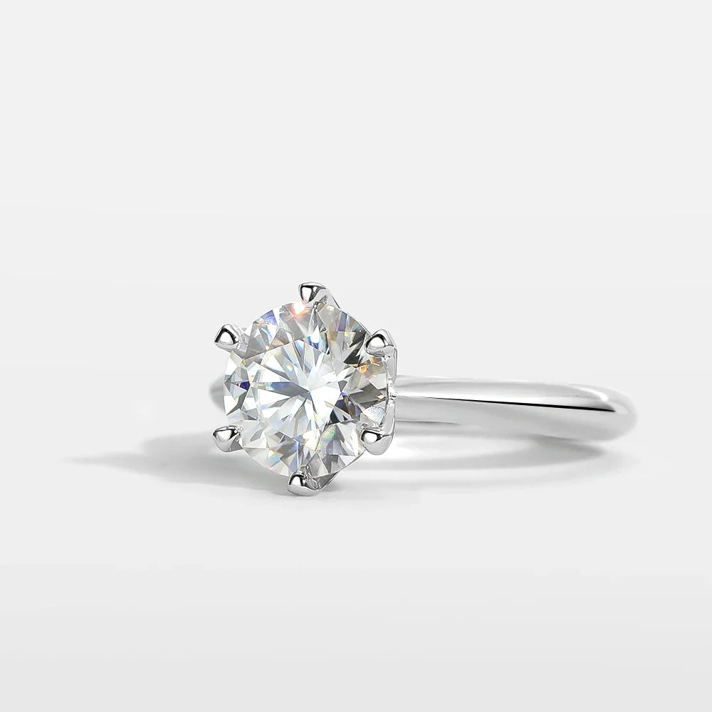 EWYA GRA Certified 0.5-10CT D Color Moissanite Solitaire Engagement Rings for Women Silver 925 Wedding Bridal Big Diamond Band