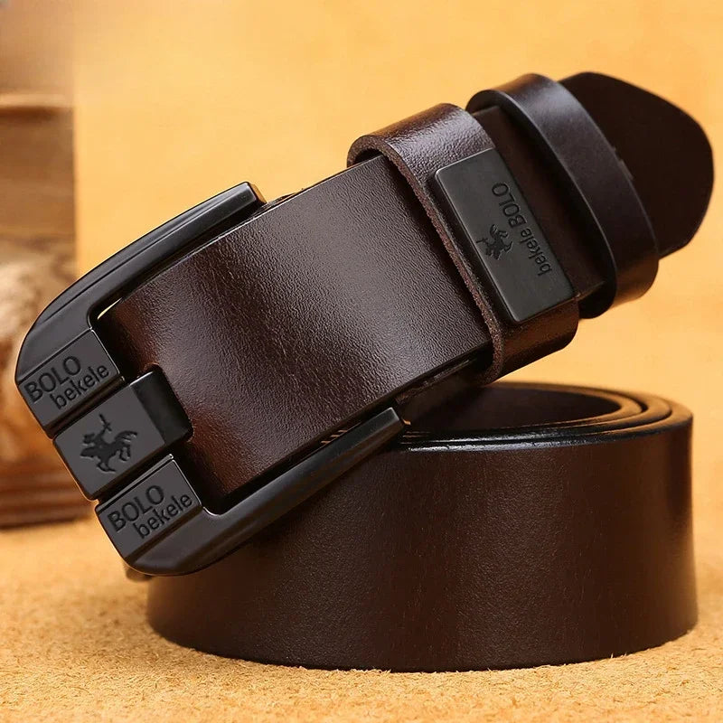 Famous Cowskin Luxury Brand Designer High Quality Alloy Pin Buckle Belts for Jeans Original Real Genuine Leather Belt for Men