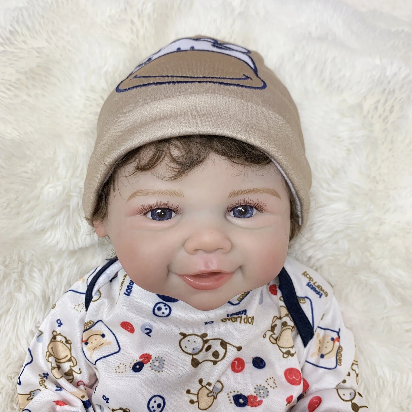 18" Vivienne Boy/Girl Full Body Silicone Vinyl Doll Painted Baby Doll With Rooted Hair For Kid's Christmas Gift Muñecas Reborn