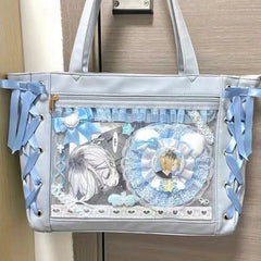 Blue Womens Shoulder Bag Leather Sweet Lolita Jk Elegant Cute Casual Ita Bag