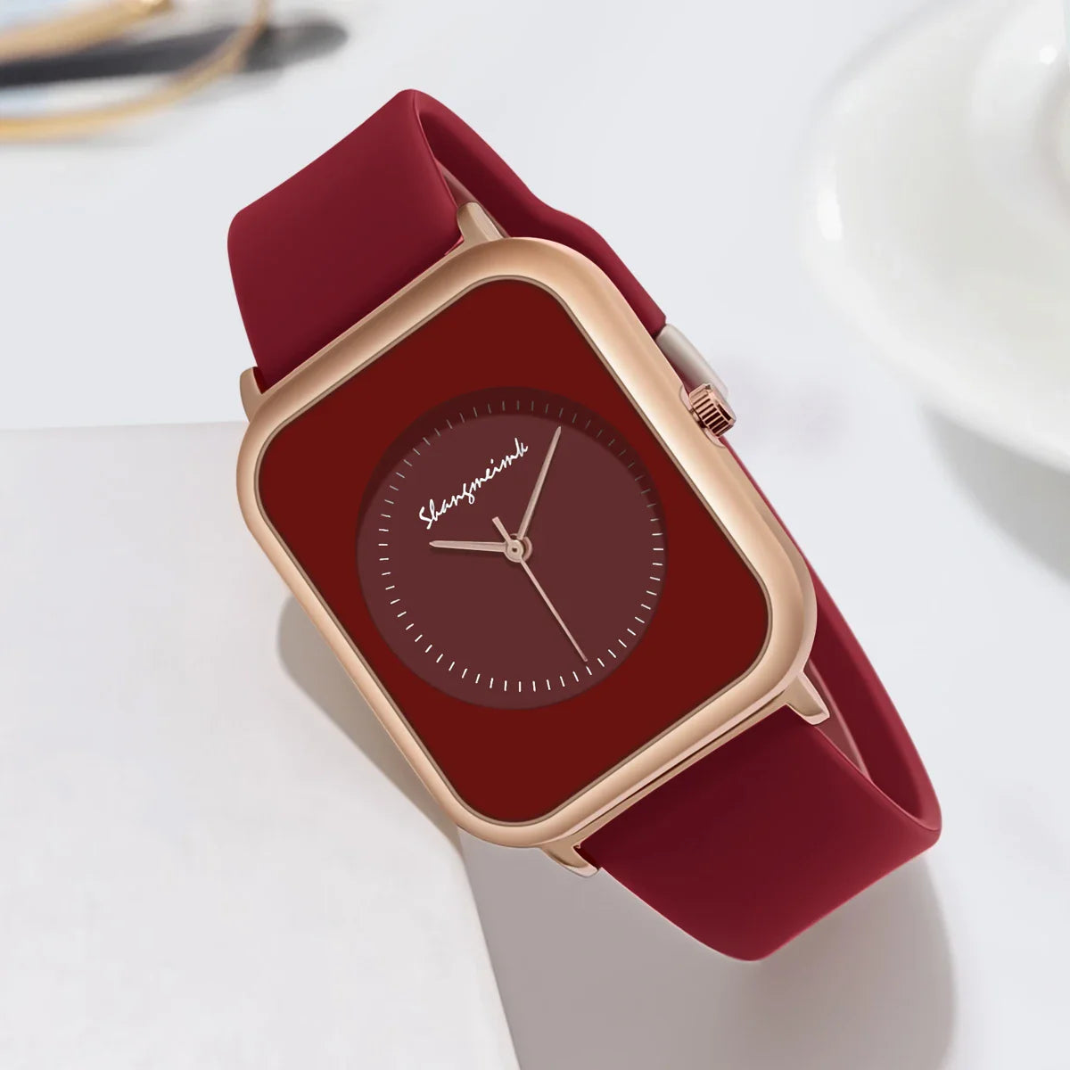 Casual Fashion Simple Personality Literal Women Silicone Quartz Watch