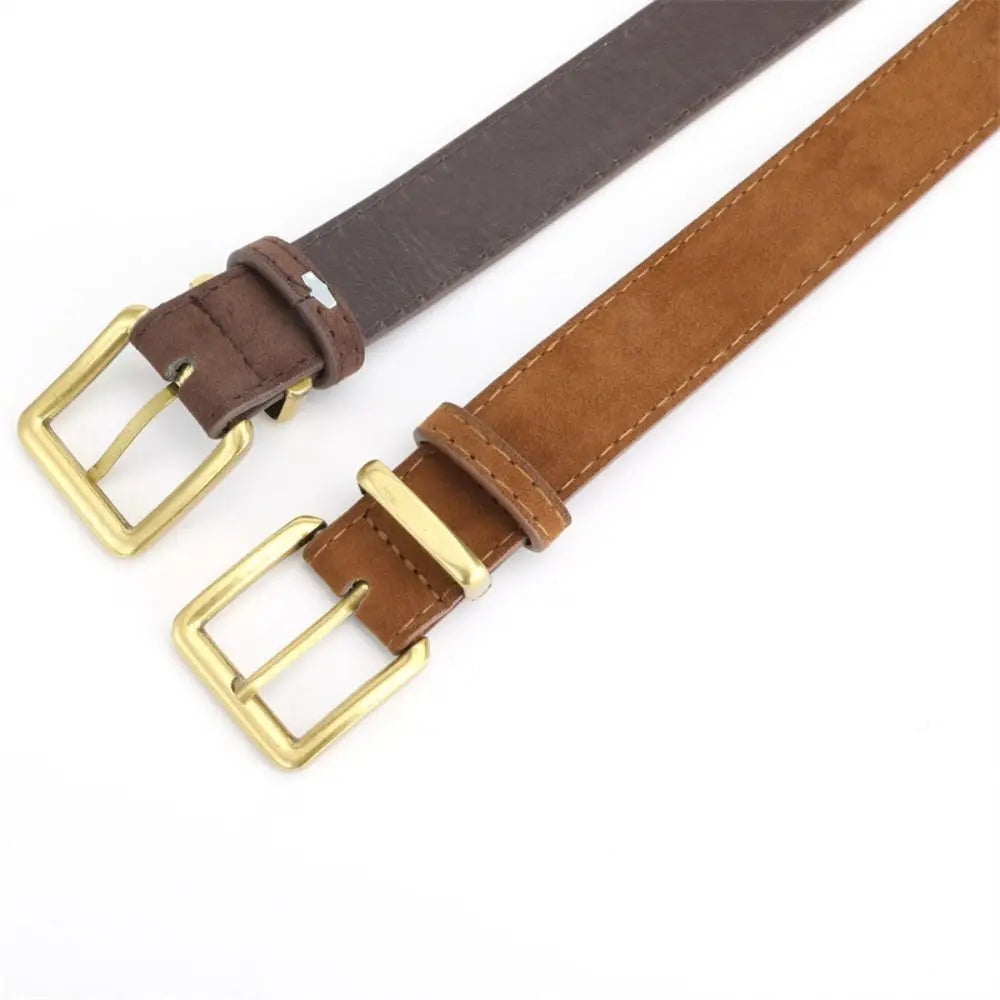Women Suede Leather Belt Casual Versatile Business Waist Strap Belt Trendy Luxury Design Pin Buckle Waistbands