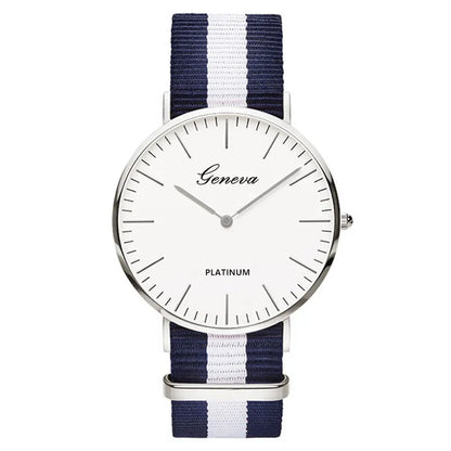 Top Brand Luxury Women Watches Fashion Stripe Nylon Strap Ladies Quartz Wristwatch Simple Casual Watch Women Clock Montre Femme