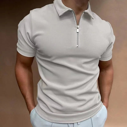 Business Men's Golf Polo Zipper Collar Short Sleeve Polo Shirt Outdoor Casual Daily Street Wear Summer Micro Elastic Polyester