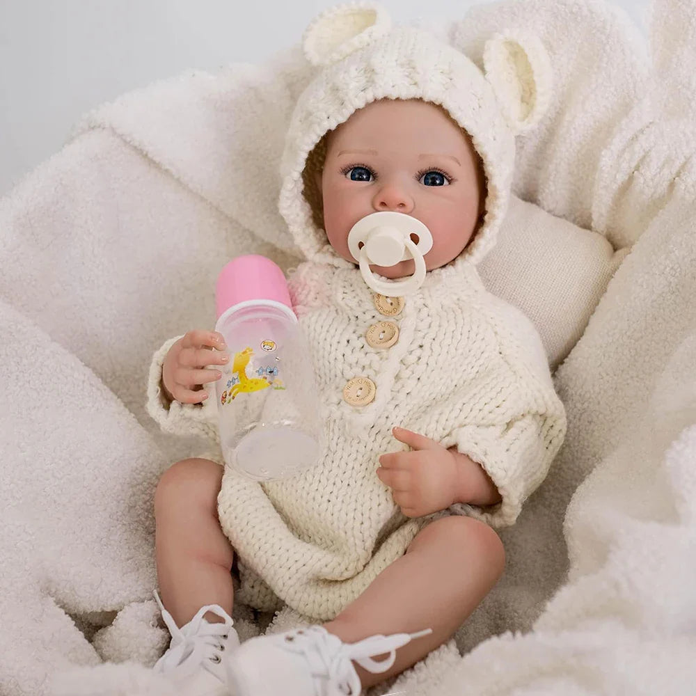 48cm Newborn Baby Dolls Full Body Silicone Vinyl Reborn Doll Realistic Alive Girl Already Lifelike Painted Like Real Toddler