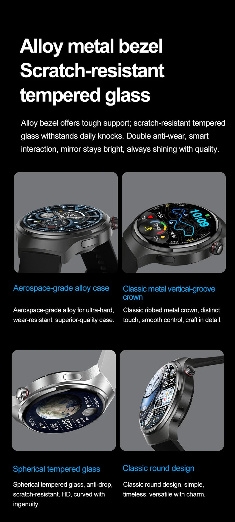 2025 New Watch 4 GT Series Smart Watch Men AMOLED Screen Heart Rate Health Monitoring Bluetooth Call Business Smartwatch Man