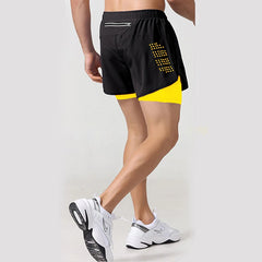 Men Running Shorts Gym Sports Shorts 2 In 1 Quick Dry Workout Training Gym Fitness