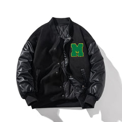 Men Varsity Jacket Winter Women Letter Fashion Baseball Jacket Leather Sleeve