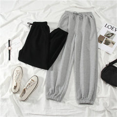 Gray women Sweatpants Autumn New Baggy Fashion Oversize Sports Pants Black