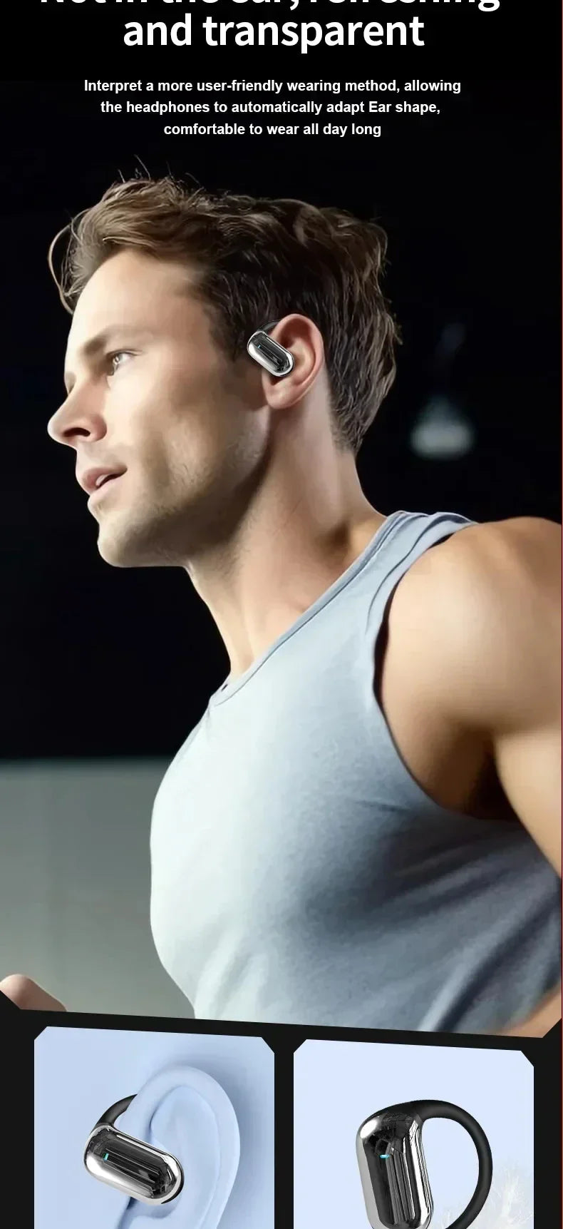 New Q16S Bluetooth Headset with Ai Translation Function, 144 Languages, Long Battery Life