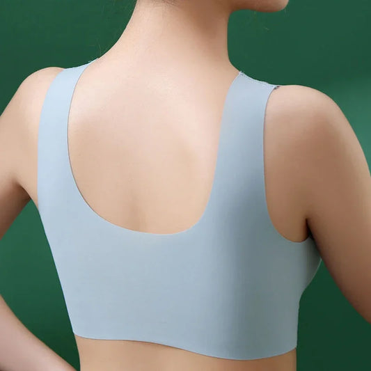 Ice Silk Seamless Sport Bra Gather Prevent Sagging Underwear No Steel Ring