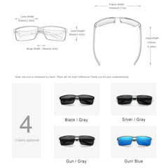 Sunglasses for Men: Chameleon Polarized Pilot Sunglasses Driving Square Eyewear