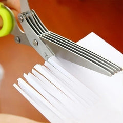 Muti-Layers Kitchen Scissors Stainless Steel Vegetable Cutter Scallion Herb Laver