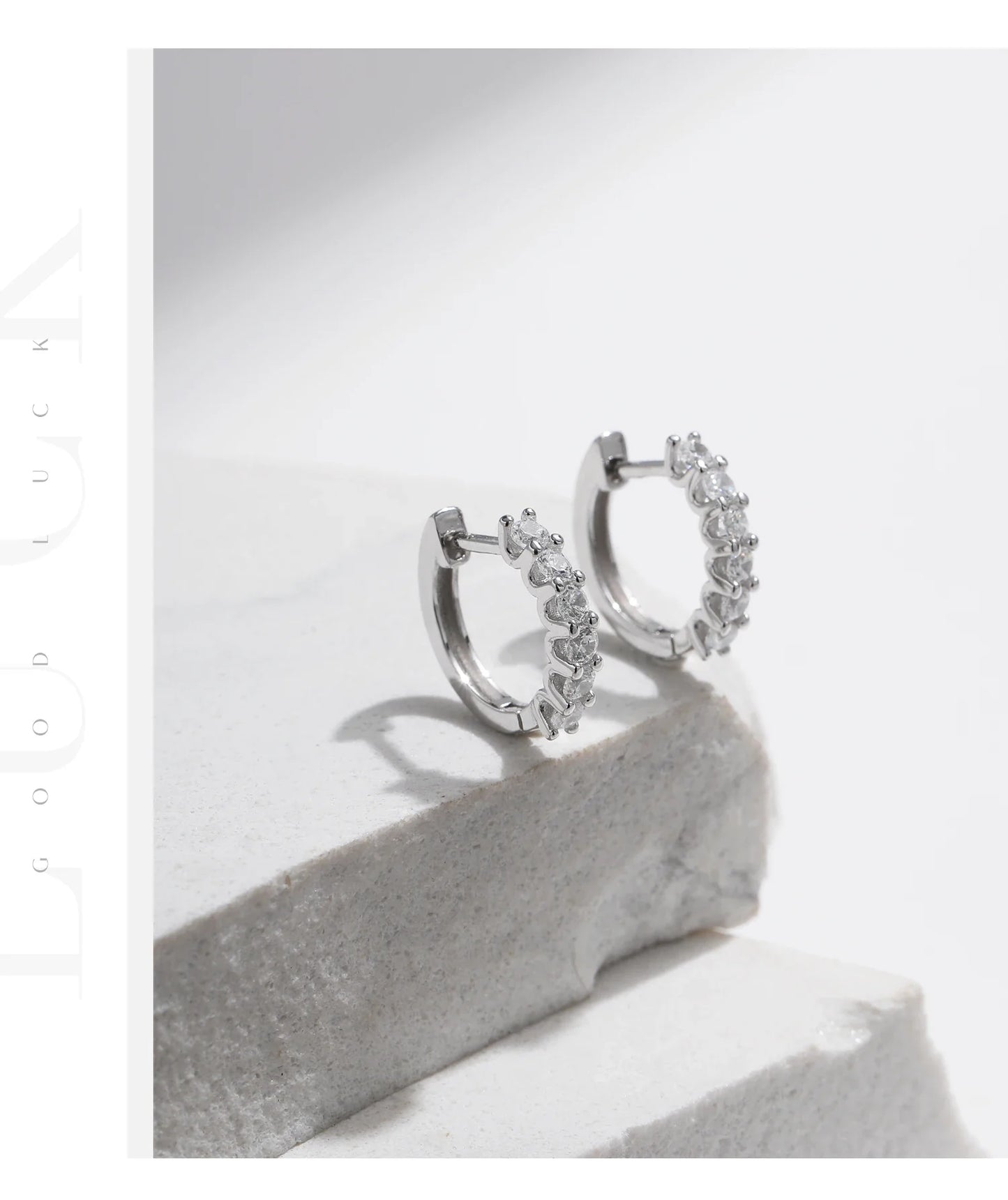 MODIAN D Color Moissanite Small Hoop Earrings 925 Sterling Silver Hollow Sparkling Ear Buckles For Women Wedding Fine Jewelry