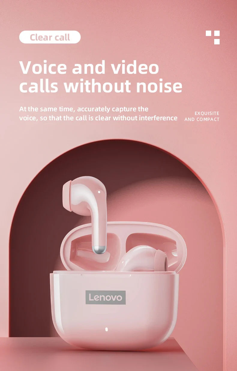 New Lenovo LP40 Pro TWS Bluetooth V5.3 Earphones Smart Touch Control With Hands-free Call Headset Noise Isolating Headphones
