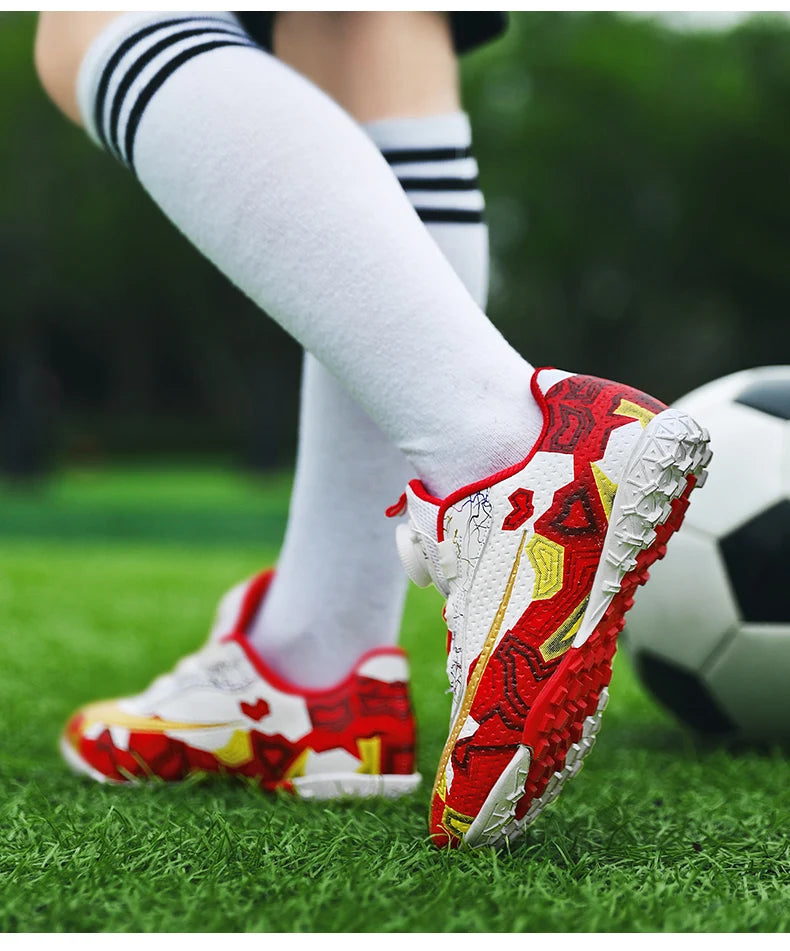 Football Boots Society Futsal TF Pink Soccer Tennis Shoes Sports