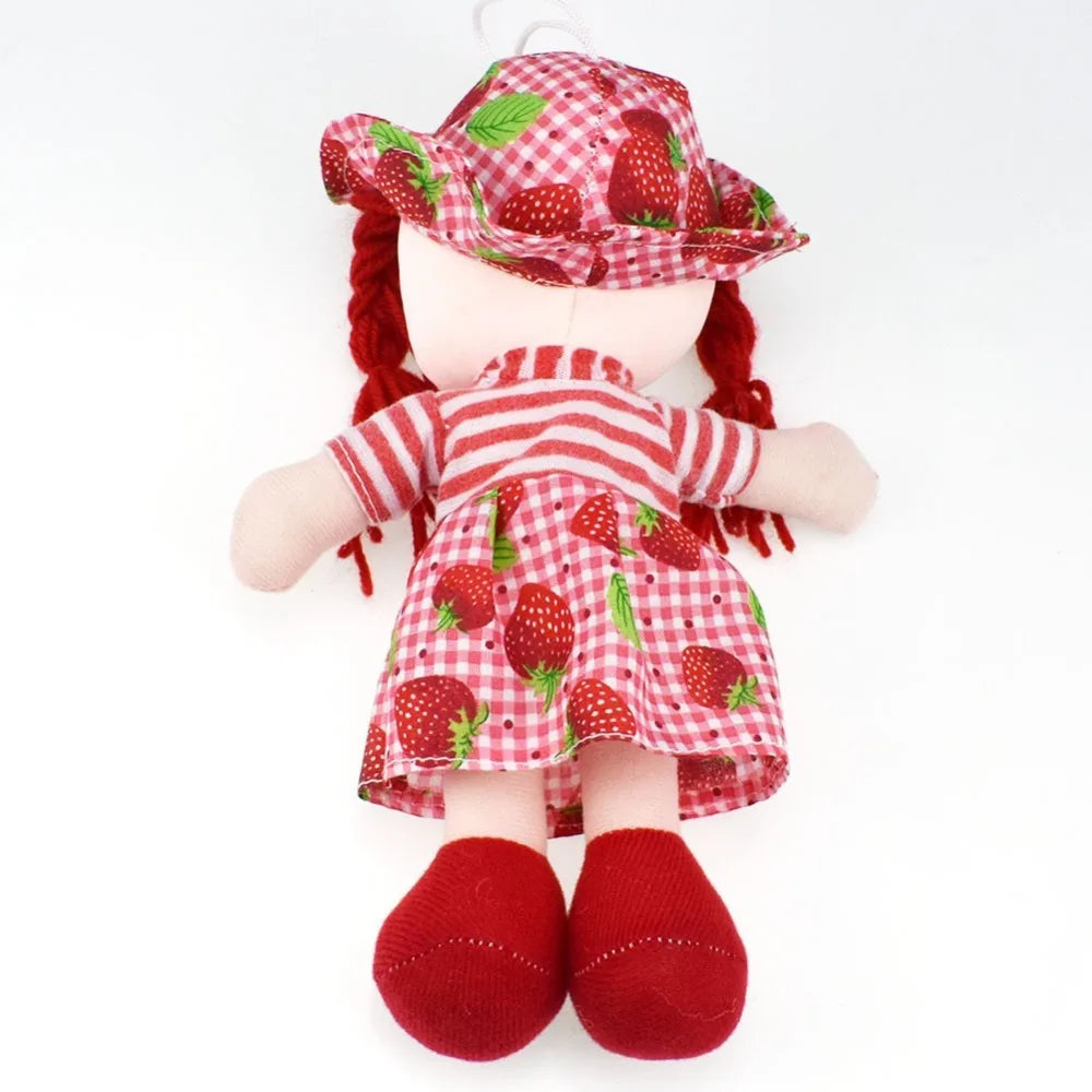 25cm Cartoon Kawaii Fruit Skirt Hat Rag Dolls Soft Cute Cloth  for Baby Pretend Play Girls Birthday Christmas Gifts