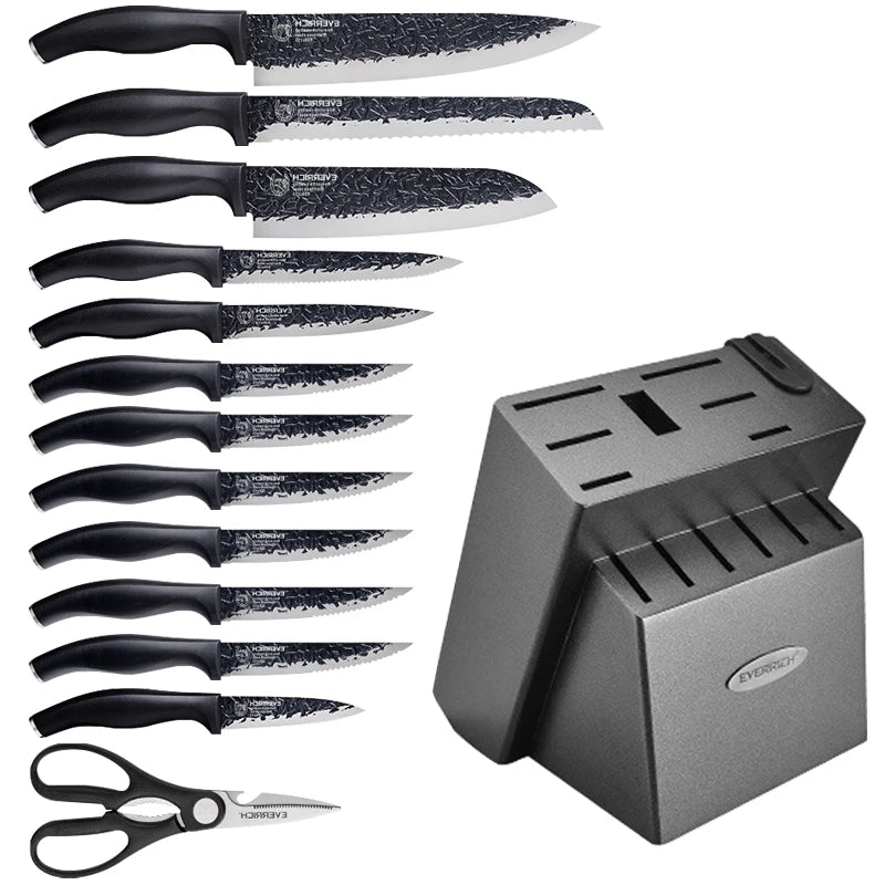 Hammer Pattern Kitchen Knives Set Stainless Steel Chef Knife Non-stick Slicing Sharp