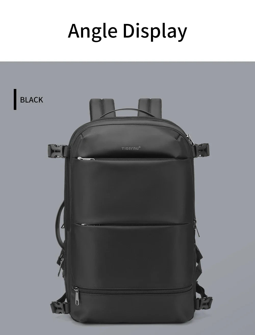 Tigernu Vacuum Compression Backpacks Men Travel Backpack Expandable USB Bag Large Capacity 17 Laptop Bags For Schoo Cabin Bags