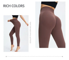 Seamless High Waist Nude Yoga Pants Women's Honey Peach Hip Lifting Tight Fitness